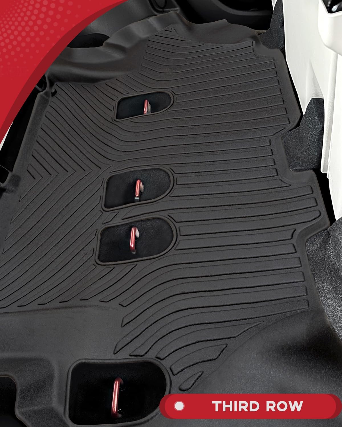 for Nissan Armada/Infiniti QX80 2019-2024 (8 Seats) Floor Mats, Only Fit for Bench Seating, All Weather Floor Liners TPE Rubber Car Mats Front Rear Row Protector Automotive Accessories