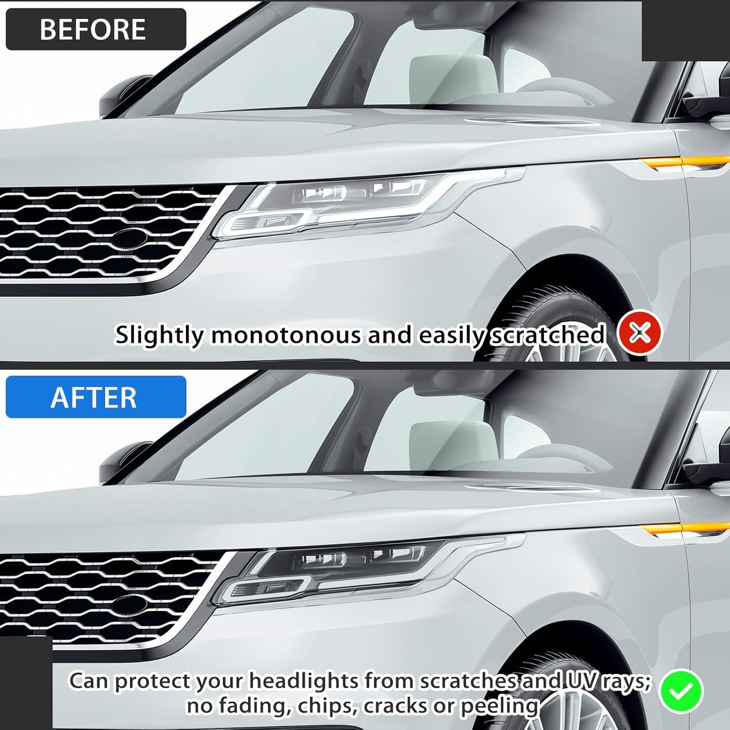 Pangda 16" x20ft Long Headlight Taillight Vinyl Tint Wrap Roll 40% VLT Self Adhesive Tail Light Tint Fog Lights Films with Scraper Vinyl Film Sticker Roll Car Accessories(Light Black)