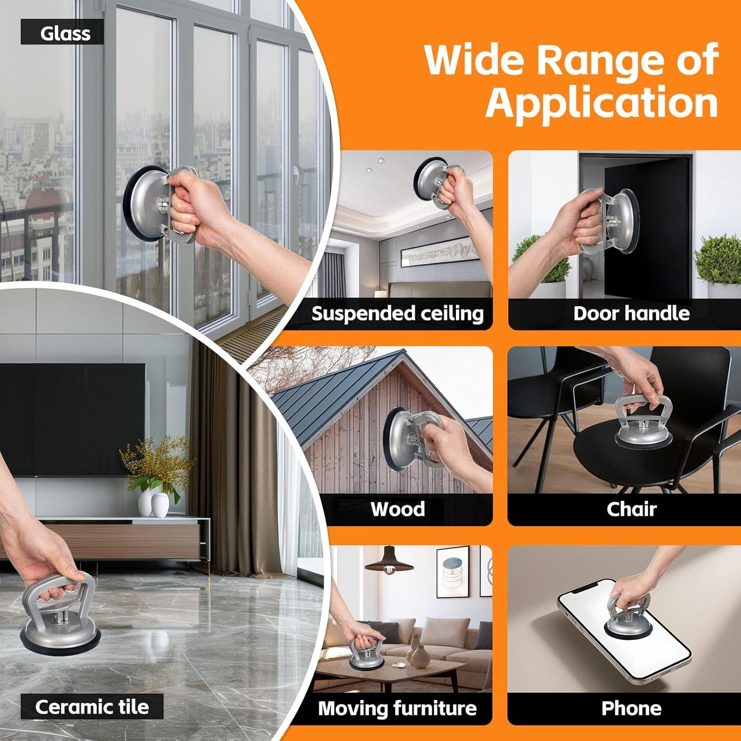 Car Dent Puller, Aluminum Dent Remover Tool for Car,3 Pack Dent Puller Kit, Paintless Dent Removal Kit, Powerful Body Repair Dent Removal Tools, Suction Cup for Car Dents, Glass, Screen