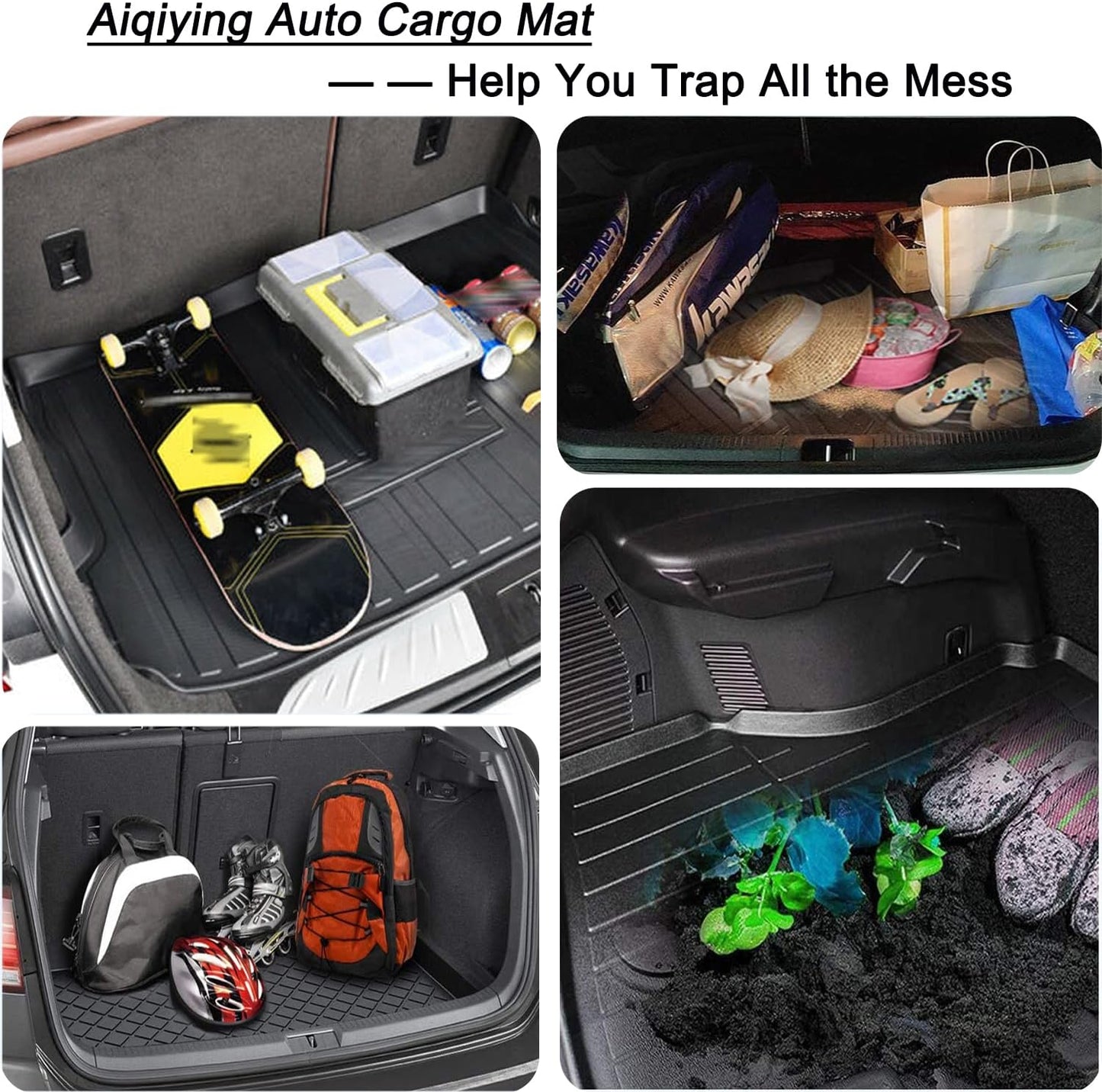 RAV4 Cargo Mat - All-Weather 3D Custom-Fit Waterproof Non-Slip Durable Odorless TPO Trunk Tray Floor Mat with Raised Lip Compatible with 2006-2012 Toyota RAV4