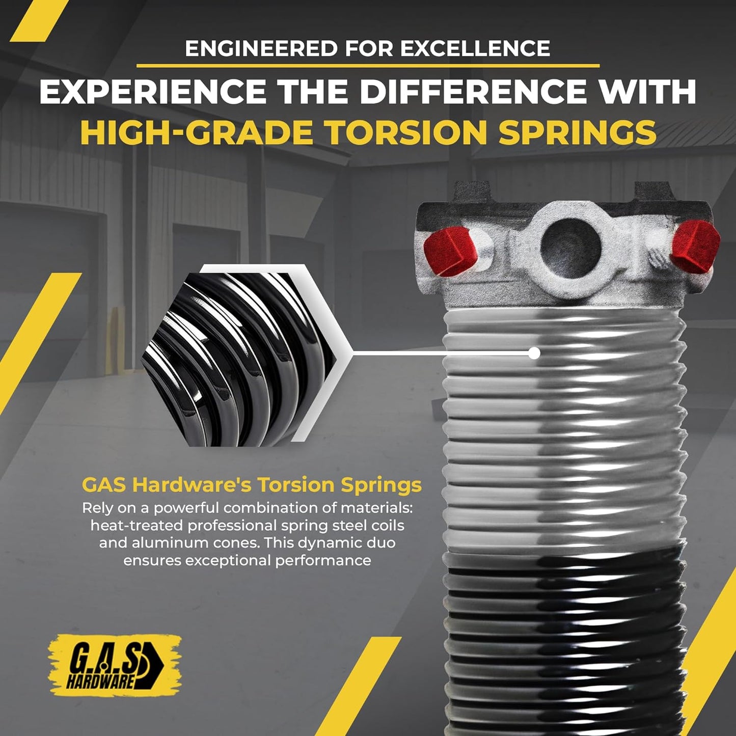 Garage Door Torsion Springs 218x2x24 Includes 1” Steel Bearing, Gloves, and Winding Bars for Left and Right Side of Garage Door Precision E-Coating 5-Year Warranty Minimum 30,000 Cycles (Pair)