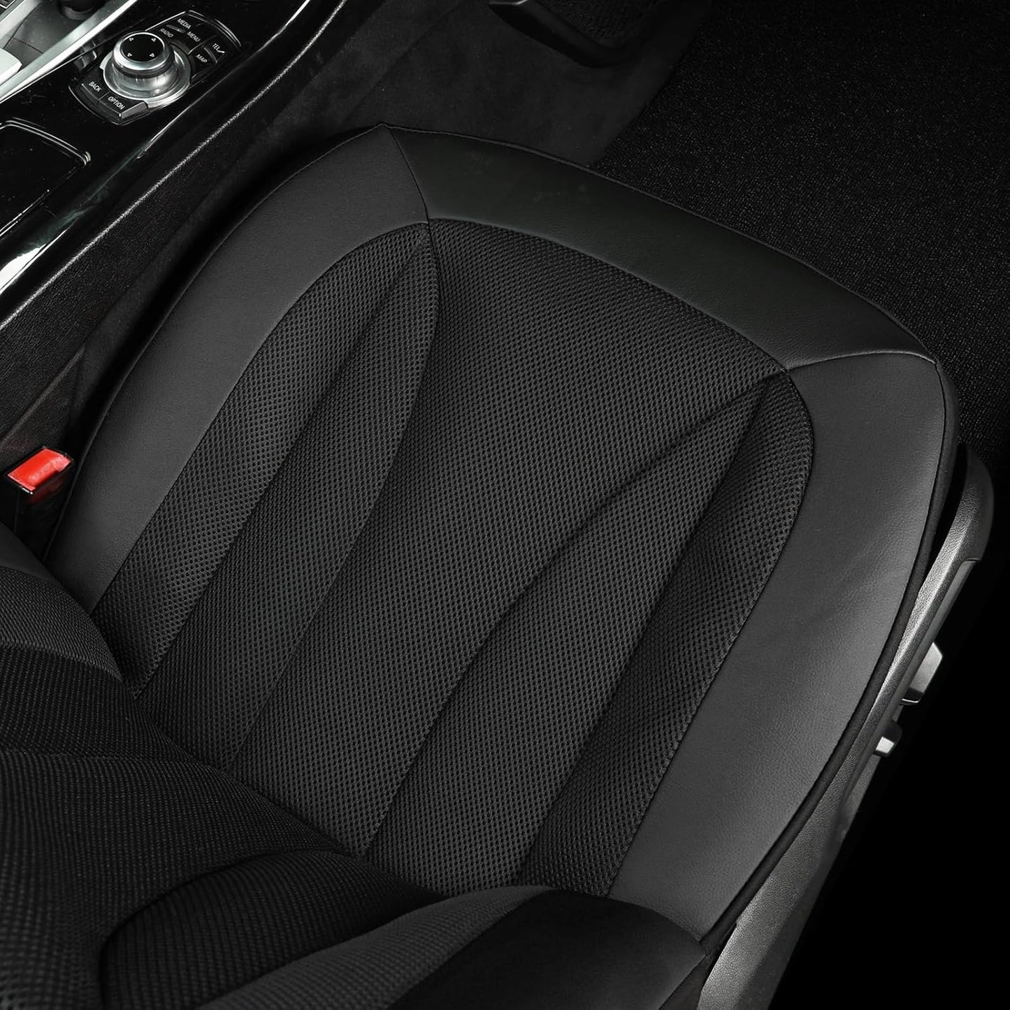 GIANT PANDA 2 Pack Front Mesh Seat Covers Custom Fit Toyota Tacoma 2016 2017 2018 2019 2020 2021 2022 2023 2024 2025 Double & Crew Cab SR,SR5,Limited,TRD Pro,TRD Sport TRD Off-Road,Faux Leather(Black)