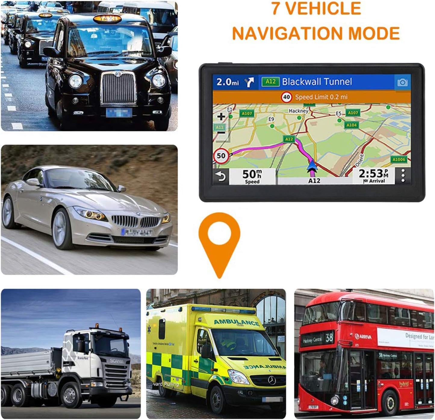 N700 GPS Navigator for Car Truck RV 2025,Truck GPS Commercial Drivers,Trucker GPS for semi Truck,Free Lifetime Maps Updates,7 inch Touchscreen,Custom Truck Routing,Driver Alerts