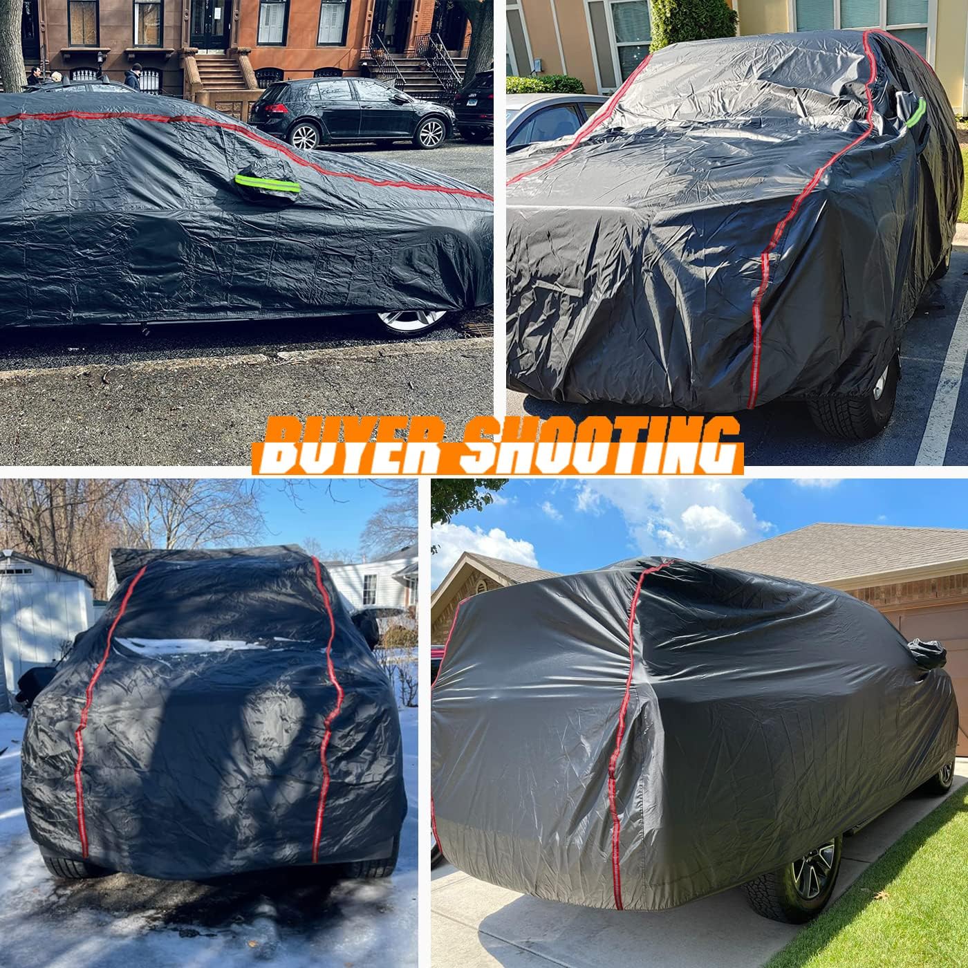 Breathable New Material, Waterproof Car Cover, Locks and Zipper Doors, Sunscreen Waterproof UV Prevention Snowproof Wind and Windproof,Suitable for Indoor Outdoor,for SUV (181" to 190") B11