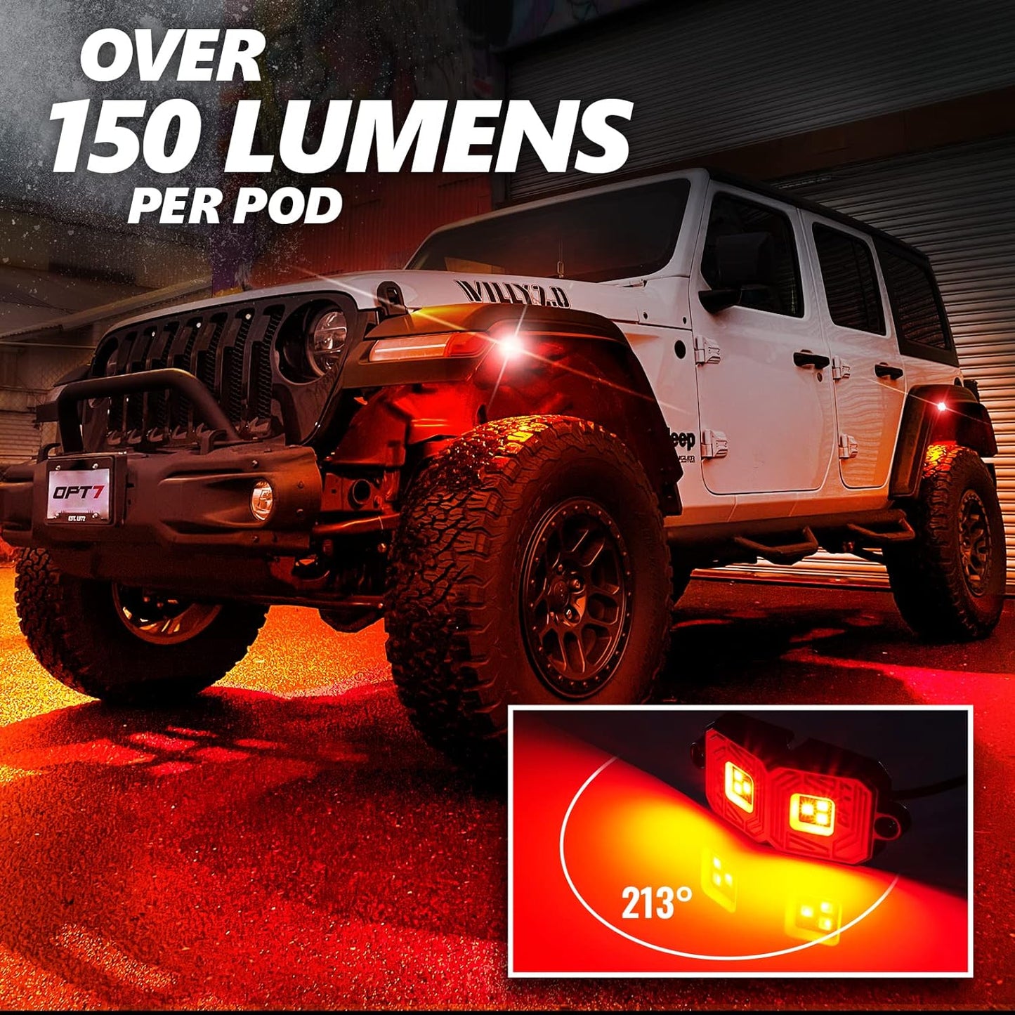 OPT7 Photon RGB LED Magnet Rock Lights with APP & Remote Control, 8 Black Pods Wide Angle Multicolor Neon Underglow Lighting Kit with Extension Wire, IP68 Waterproof for Offroad Truck Jeep RZR ATV UTV