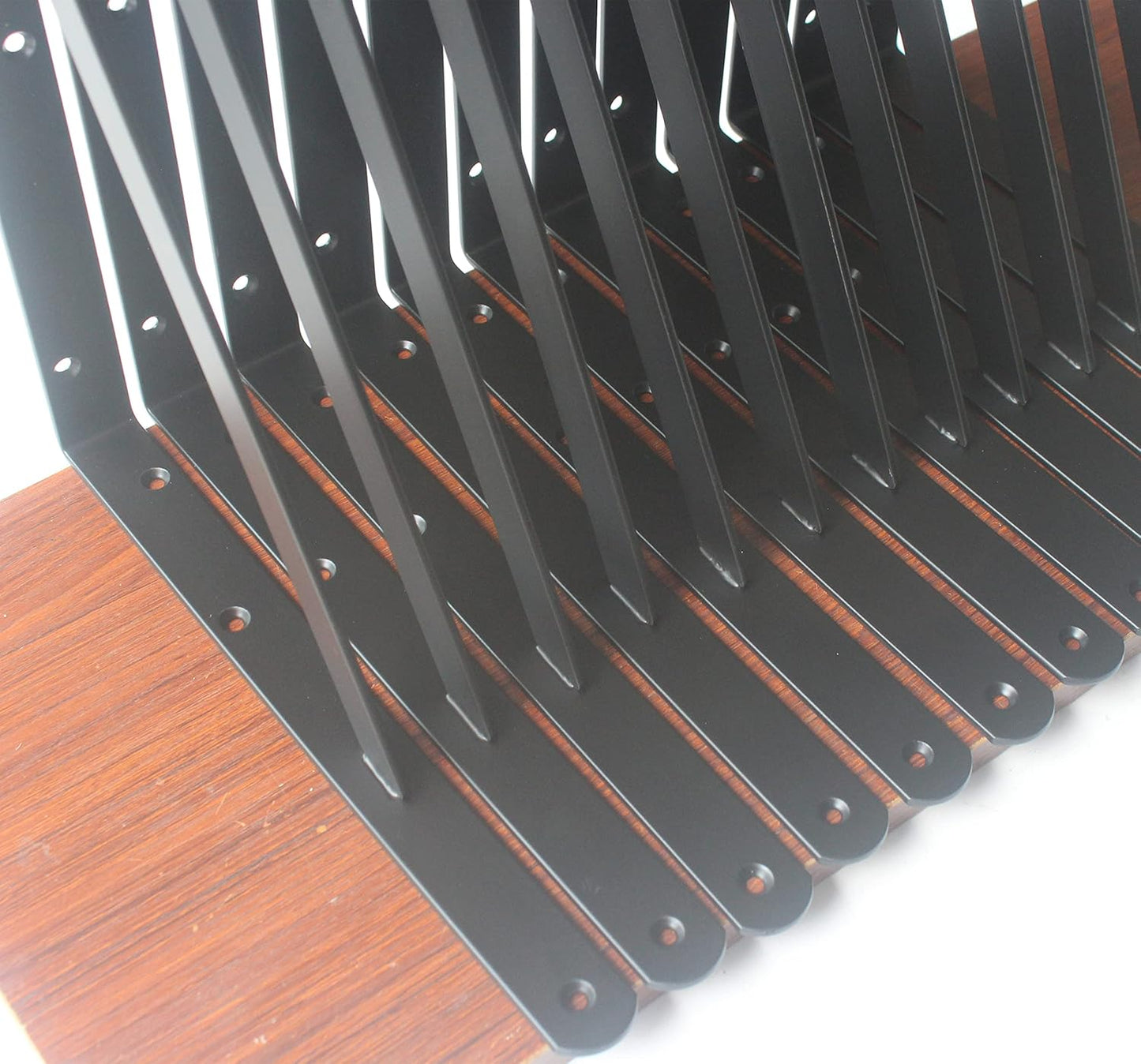 32 Pack L14 x H 10" Black Heavy Duty Shelf Brackets with Screws Metal Shelf Brackets Shelf Support Angle Brackets for Shelves L Brackets Heavy Duty Floating Shelf