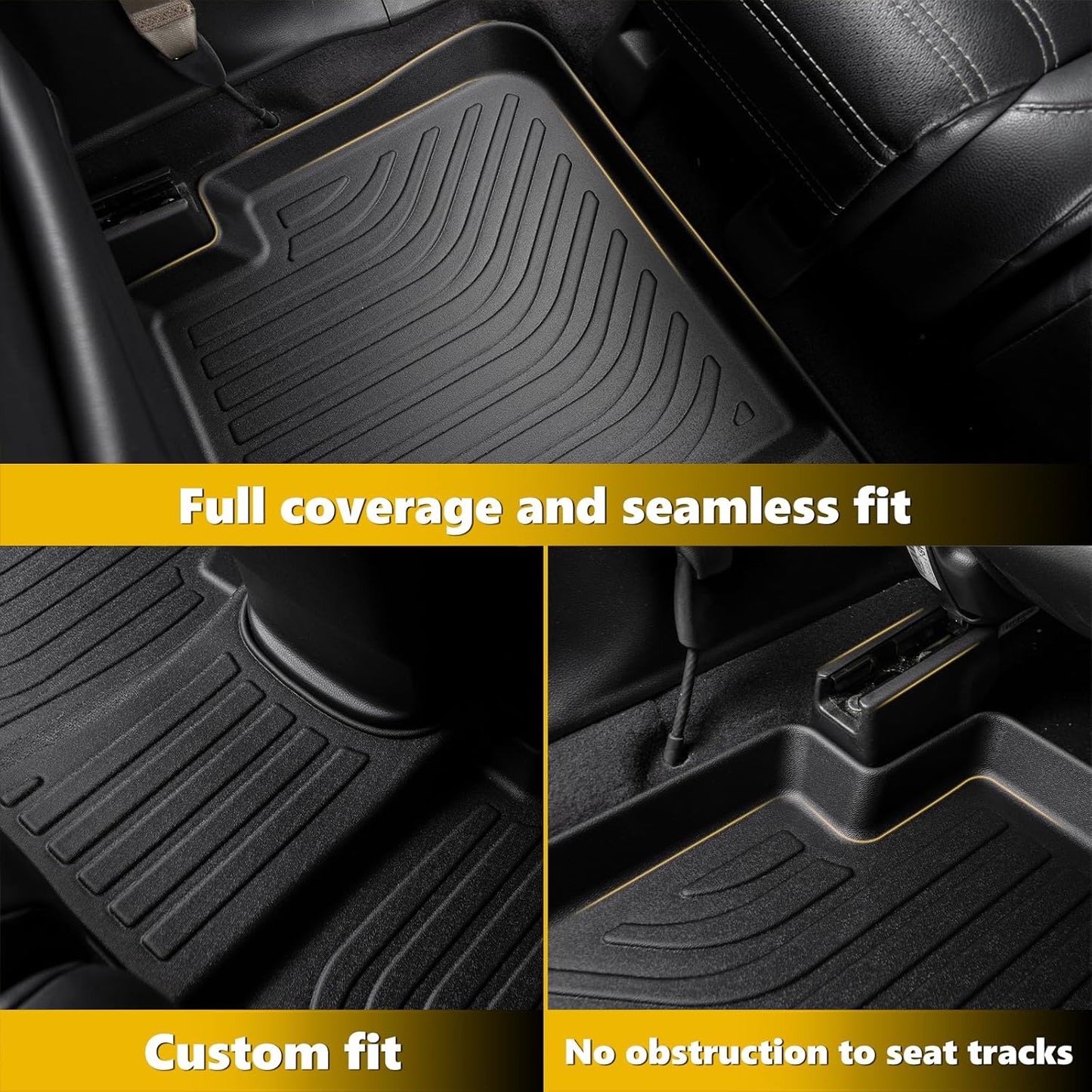 GINOWY-Floor Mats & Cargo Liner for Volvo XC60 Recharge 2022-2025, All Weather Car Floor Mats Cargo Liner TPE Rubber Trunk Mat Trunk Liner, XC60 Recharge Accessories