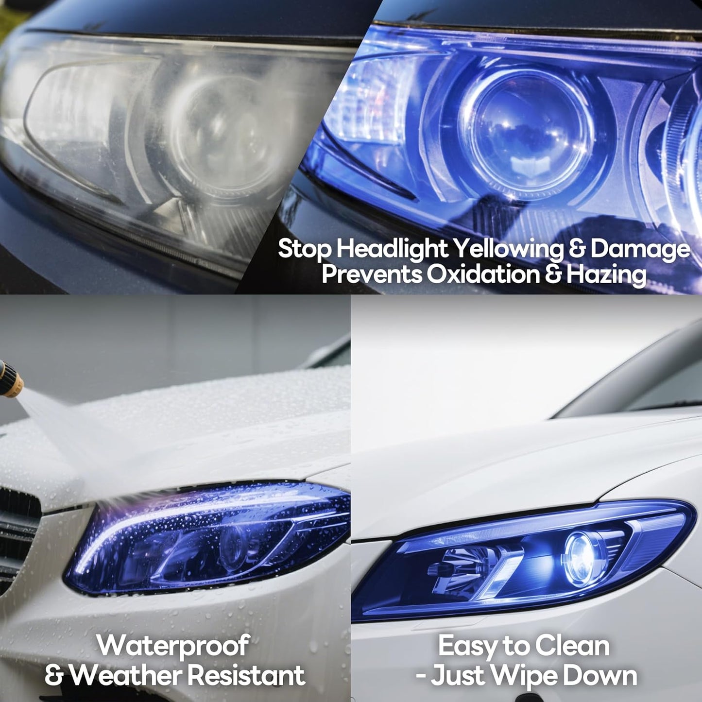 Lypumso 16 x 60 Inches Headlight Taillight Car Tint Vinyl Film, Self Adhesive Fog Lights Sticker Sheet Roll for Car Lights Cover Protection (Blue)