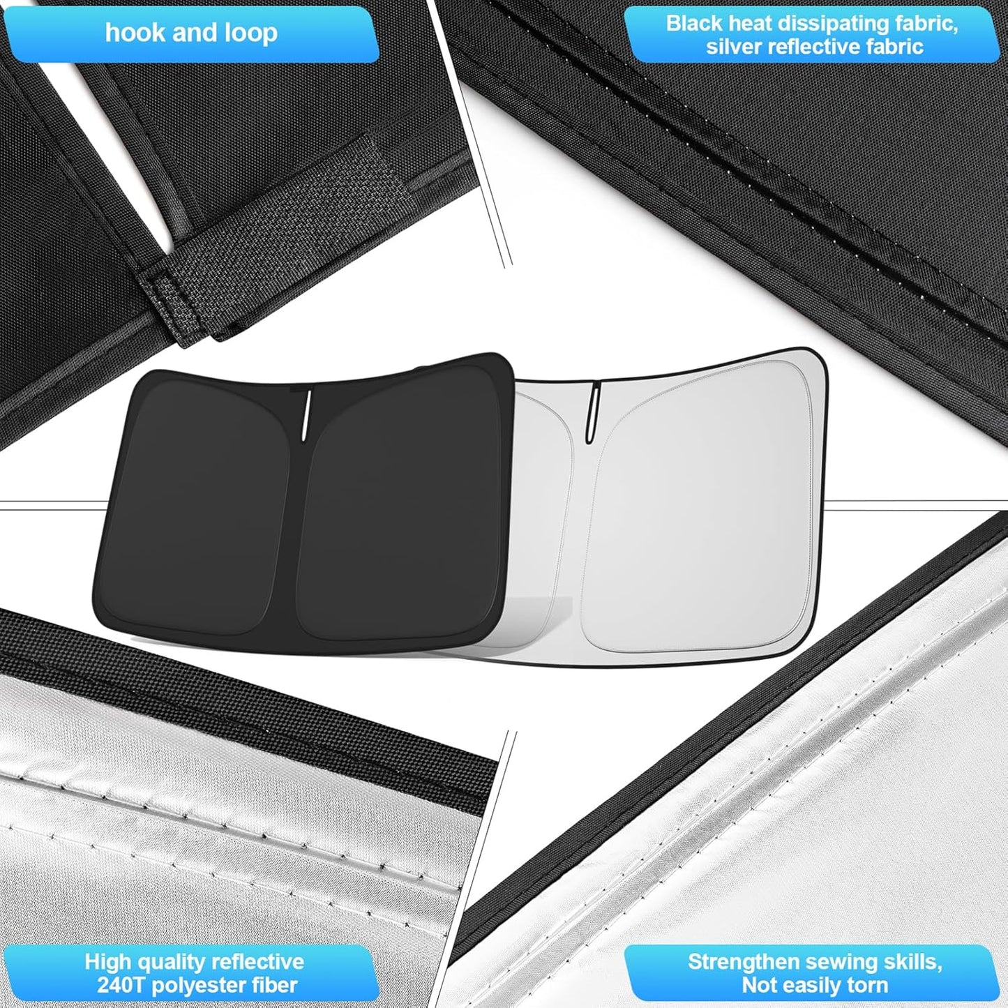 Windshield Sun Shade for 2018-2023 Toyota CHR Custom Fit Foldable Front Window Sunshade Sun Visor Protector Block UV Rays Keep Your Car Cooler