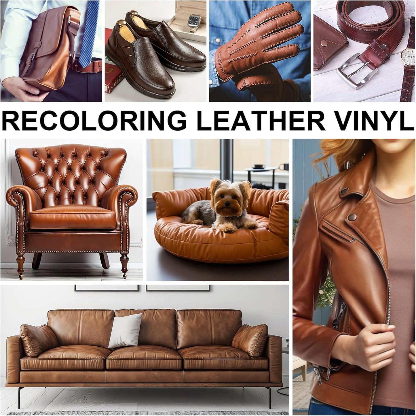 Leather Recoloring Balm Set,Leather Cleaner Restore Conditioner Mink Oil for Leather Repair Kit for Furniture Couches -Revives Repairs Scratches Leather Dye Furniture Polish (White)