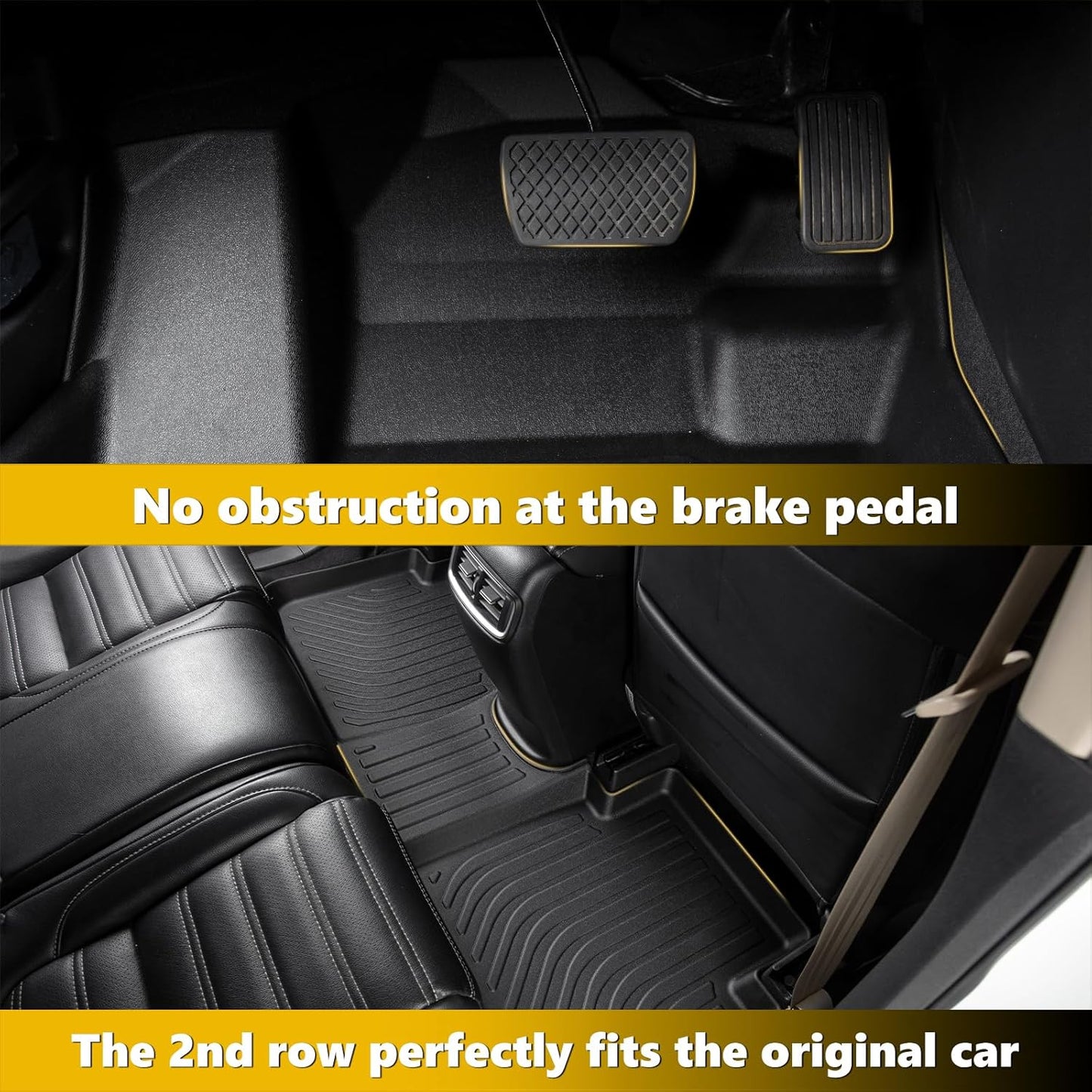 GINOWY-Floor Mats for Lincoln Aviator 2020-2024 2025, Car Mats for Lincoln Aviator, Aviator All Weather Mats, 3 Rows, TPE Floor Liners for Aviator Accessories Mats, Custom Fit Aviator Car Mats