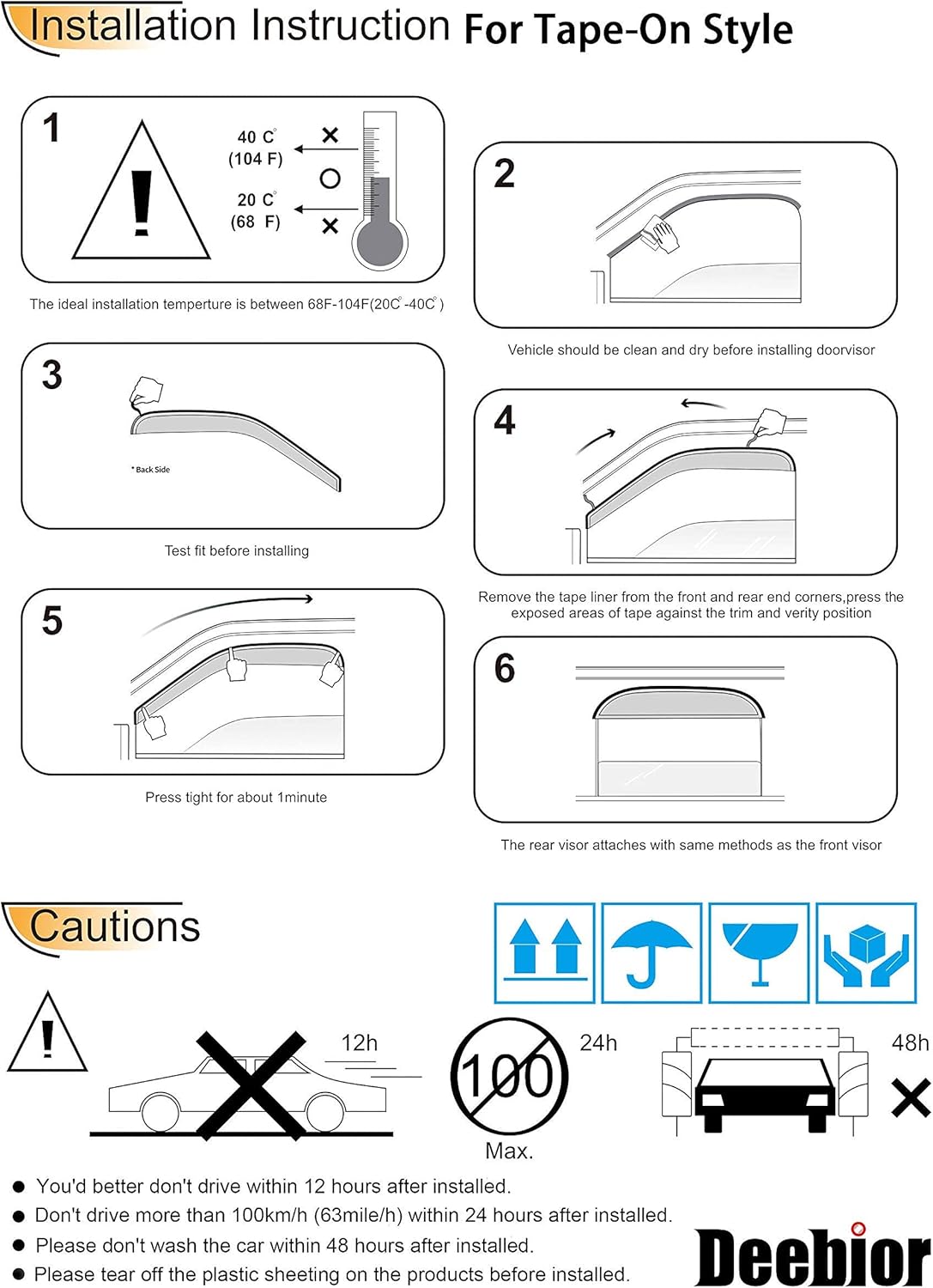 94077 Side Window Wind Vent Deflector,4pcs Outside Mount Style Nice Sun Rain Guards Set,Window Visor fit for 2009-2014 Nissan Murano