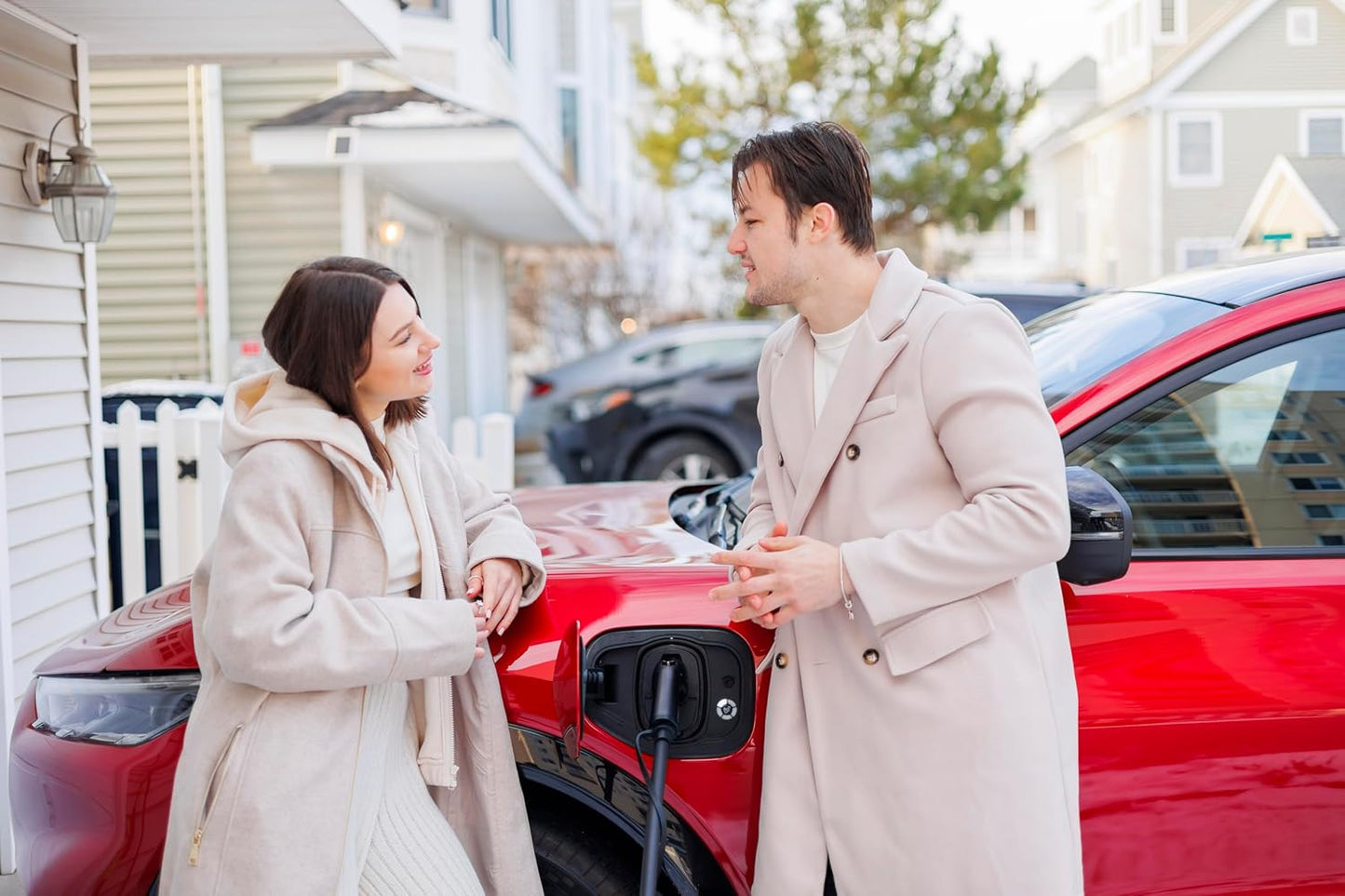 MACH 1: Fast 48 Amp Level 2 EV Charger, Wall-Mount Electric Vehicle Charging Station, 200-240V Hardwire or NEMA 14-50. J1772 car Connector & Tesla NACS, Indoor/Outdoor, 30ft Cable evse Adapter