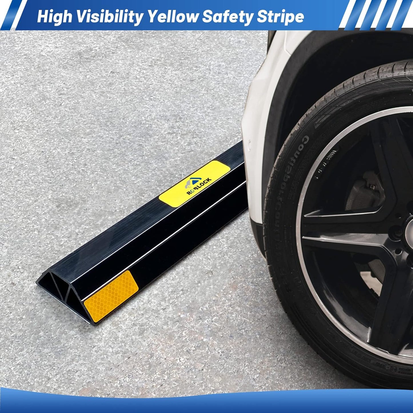 ROBLOCK New Updated 18" 2 PCS Heavy Duty Car Stopper for Garage, 1.8" Higher Parking Aid Gadgets Protects Car, Parking Stopper Easy to Install 18" L x 3.7" W x 1.8" H, 2 Packs