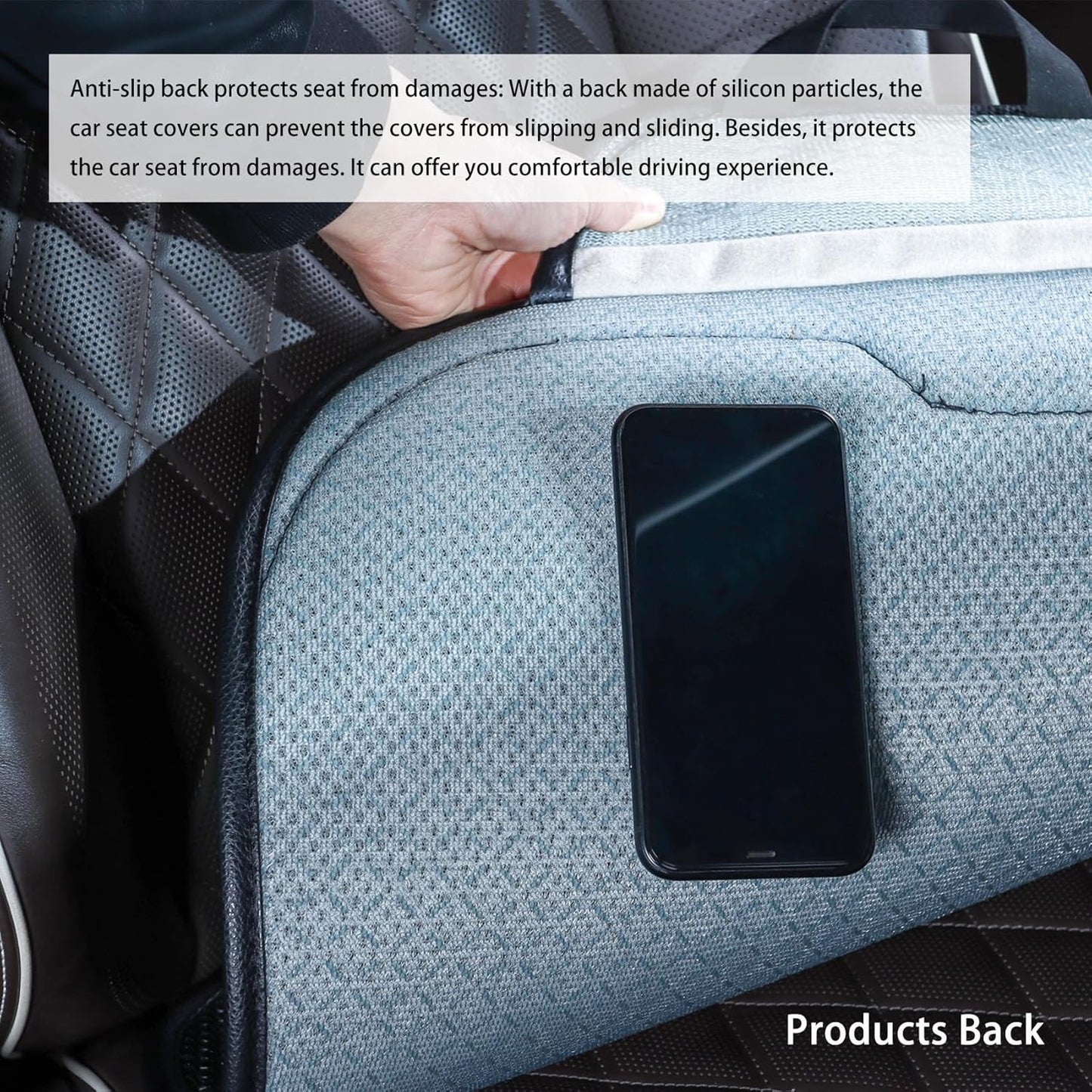 Cloth Car Seat Cover,Linen Bottom Car Seat Covers,Cooling Fabric Car Seat Cushion Breathable Ventilated Front Seat Only,Gray