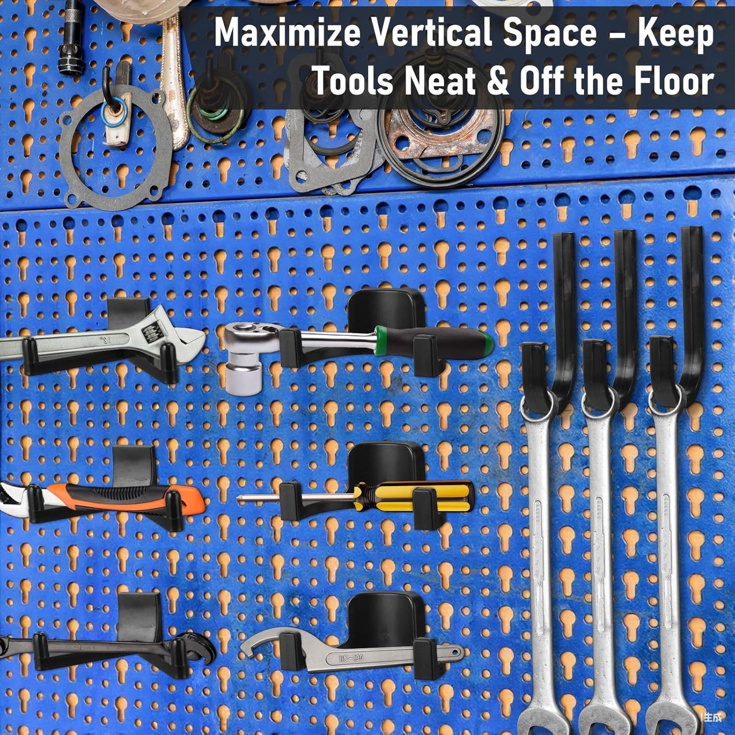 9 Pcs Storage Shed Tool Hooks Heavy Duty ABS Wall Mount Garage Hooks Set with Black J U V Shapes Tool Hangers Accessories for Shed Shelves Racks Ladders Garden Equipment Storage Organizer