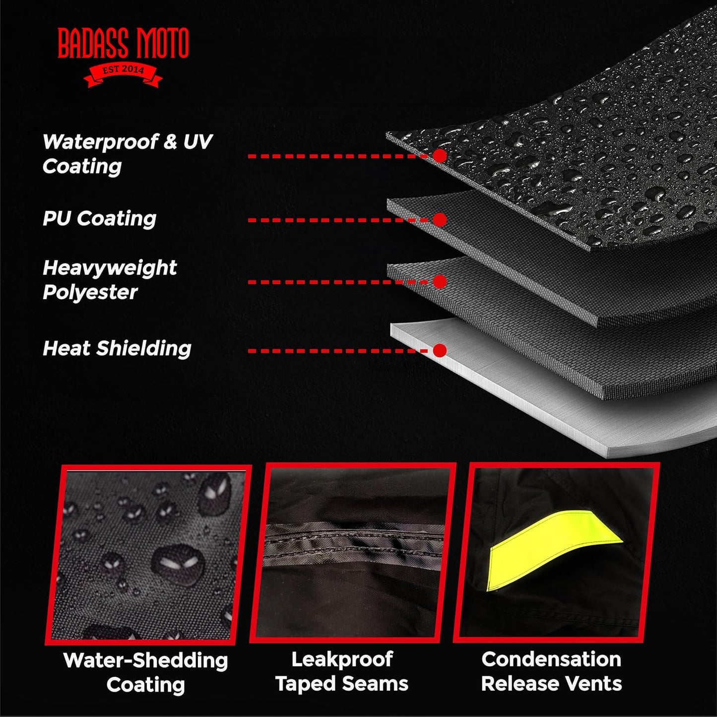 Badass Moto Can Am Ryker Cover Fits 600/900 Rally Sport Trike Three Wheeler. Heavy Duty. Won't Wimp Out. Fits Can-Am Ryker Motorcycle Accessories Waterproof Outdoor Storage