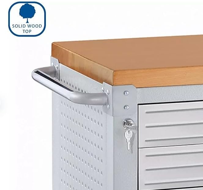 Heavy Duty 8-Piece Steel Garage Cabinet Storage Set With Rolling Workbench, 14 Feet Wide