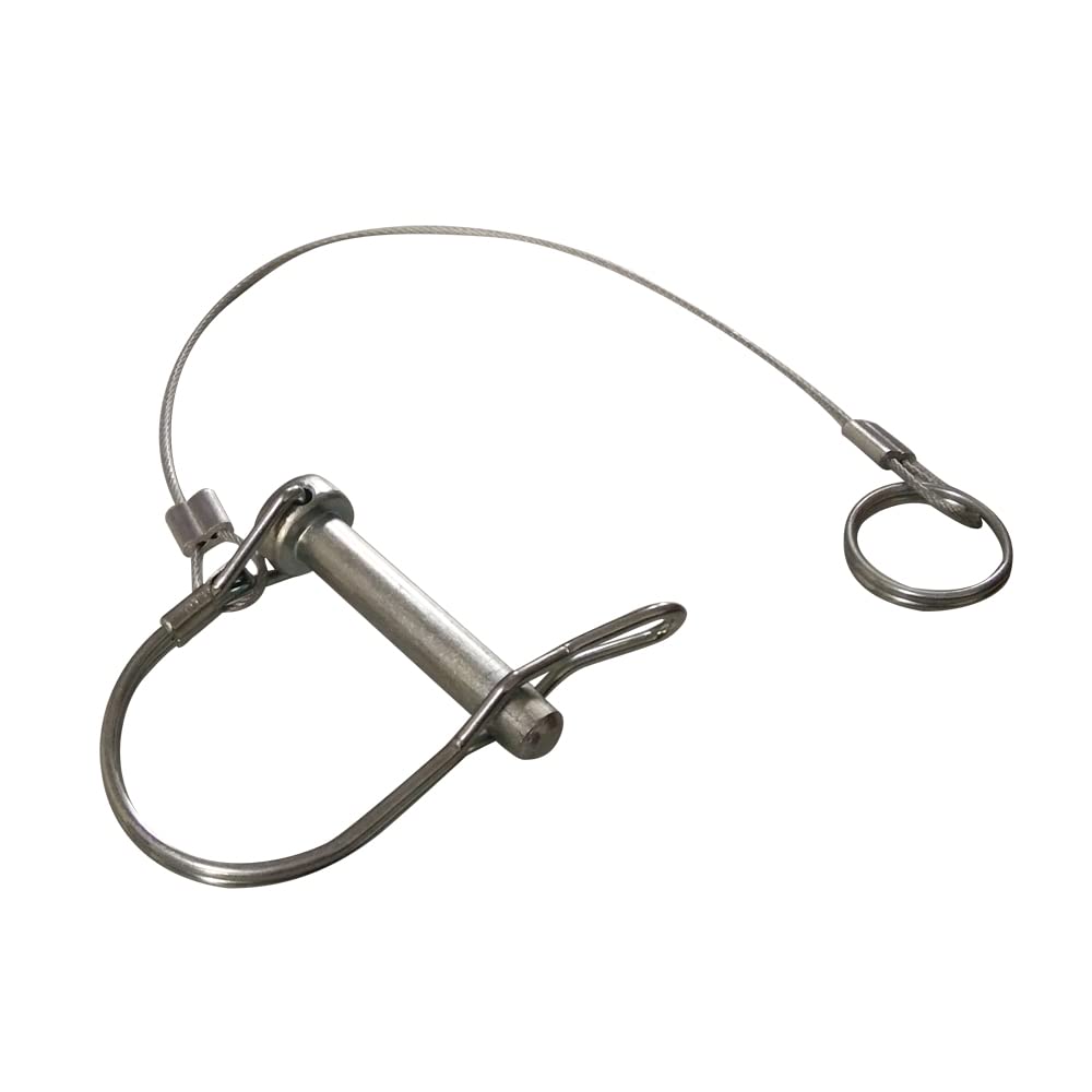 5Pcs Trailer Coupler Pin 5/16x 1-3/4（WxL） Prevents Loss Trailer Hitch Locking Pin with Plastic Coating Tether Steel Quick Release Ring for Shaft Trailer Tongue