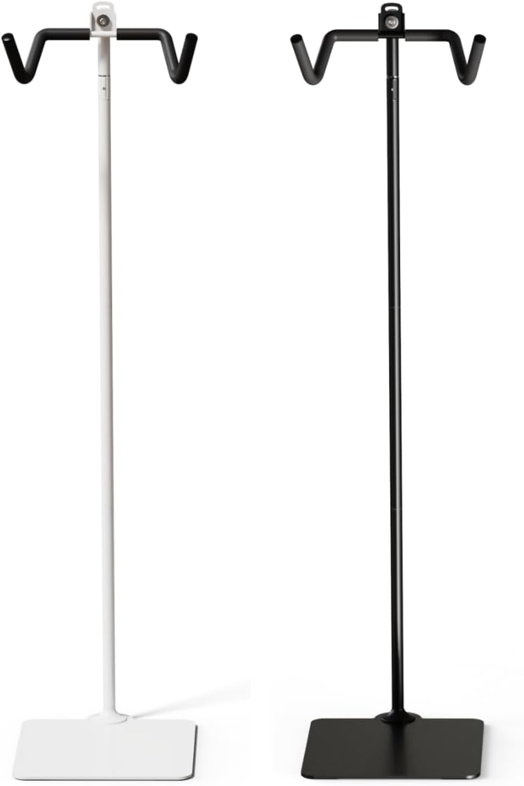 Rcool Carbon Steel Bike Stand,Adjustable 24-51in,Home Garage Parking Rack,Stable Anti-Slip,Durable Install,Frame Protection,Space-Saving，White