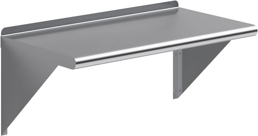 AmGood 30" Long X 16" Deep Stainless Steel Wall Shelf | NSF Certified | Appliance & Equipment Metal Shelving | Kitchen, Restaurant, Garage, Laundry, Utility Room