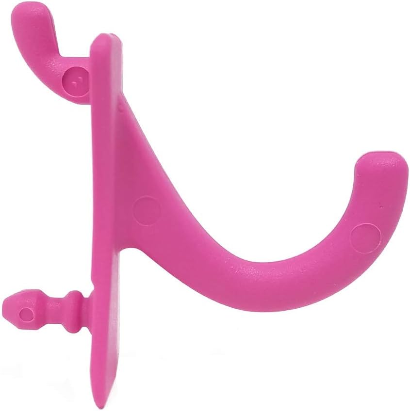 PegPro® J Hooks Kit for Standard “Wood Fiber” pegboard – Durable Plastic Pegboard Hooks - for Garage, Kitchen, Craft Room, and More (J Hook - 24 Pack, Pink)