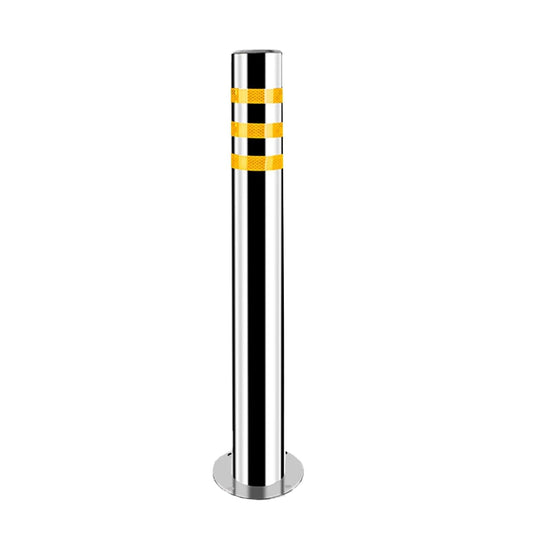 Stainless Steel Parking Bollards for Driveway, Industrial Safety Bollards Reflective Channelizer Post, Parking Barrier, Sturdy and Durable, Easy to Install, for Crowd Control(Silver (1pcs),7.6*100cm/3