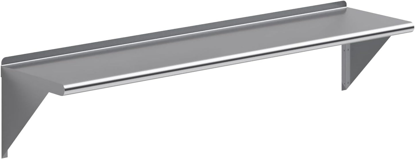 AmGood 60" Long X 14" Deep Stainless Steel Wall Shelf | NSF Certified | Appliance & Equipment Metal Shelving | Kitchen, Restaurant, Garage, Laundry, Utility Room