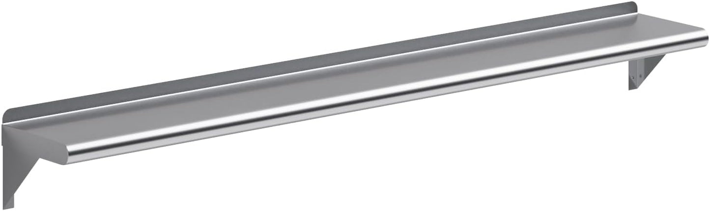 AmGood 60" Long X 8" Deep Stainless Steel Wall Shelf | NSF Certified | Appliance & Equipment Metal Shelving | Kitchen, Restaurant, Garage, Laundry, Utility Room