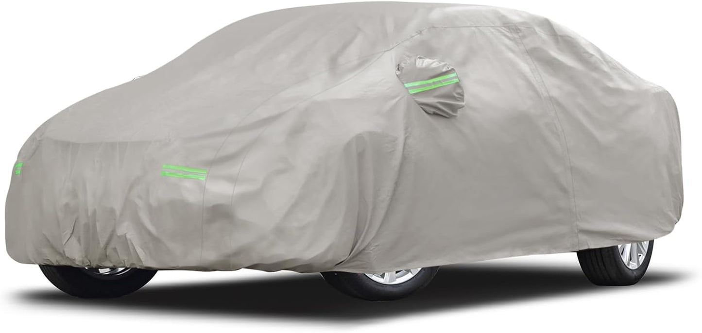 Migaven 6 Layers Car Cover Custom Fit for Toyota Camry 1996-2025, Honda Accord 2001-2025, Waterproof Full Exterior Cover Rain Sun Protection with Door Zipper