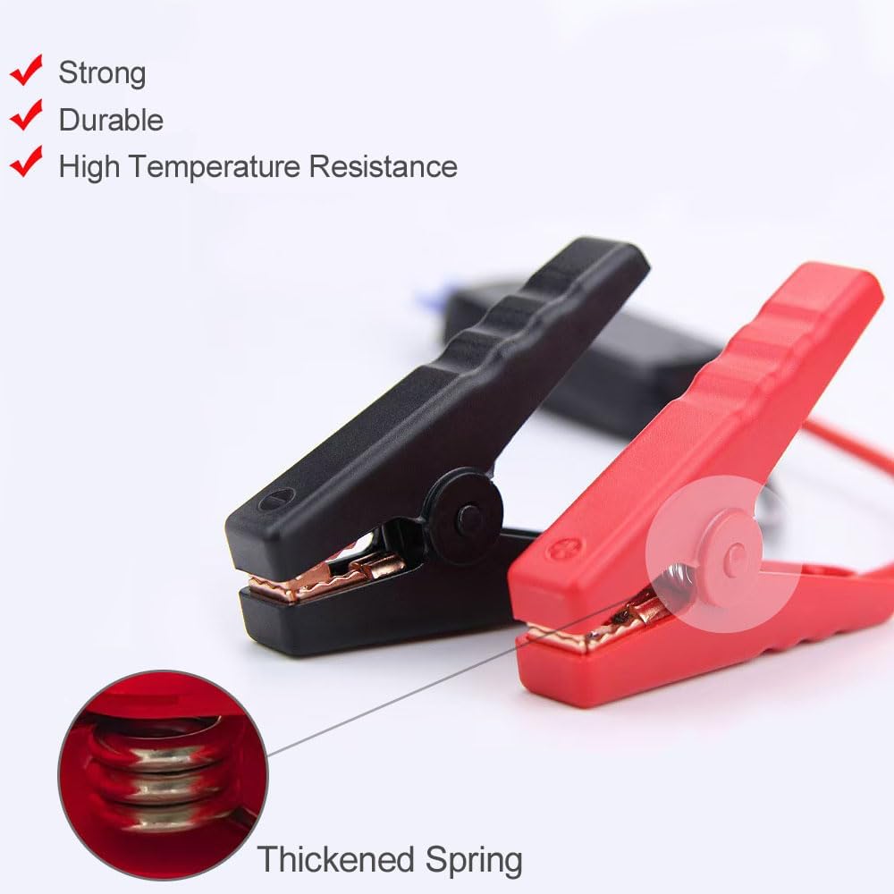 Jumper Cables alligator clips Compatible with Mil.waukee M18 18V Batteries, Silicone wire 8AWG 2FT Automotive Booster Cables for Jump Starting Tool Battery, Temperature resistance 392℉ 200℃