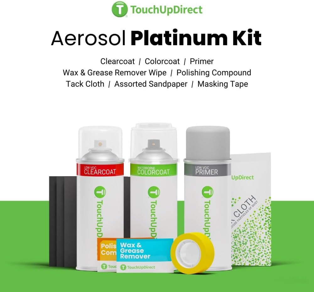 TouchUpDirect 1C8 Luner Mist Silver Metallic Compatible with Toyota Exact Match Touch Up Paint Aerosol - Platinum Kit