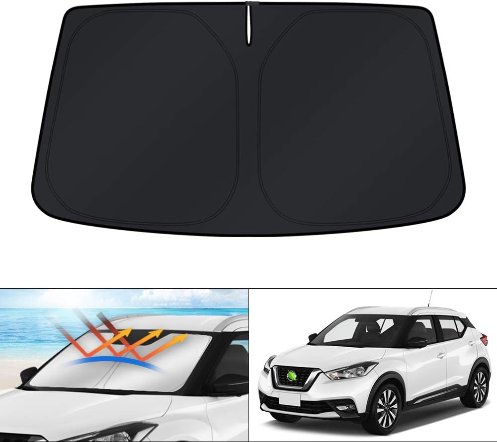 KUST Windshield Sun Shade for 2018-2023 2024 Nissan Kicks Accessories Sunshade Window Sun Visor Protector Foldable Blocks UV Rays Keep Your Car Cooler