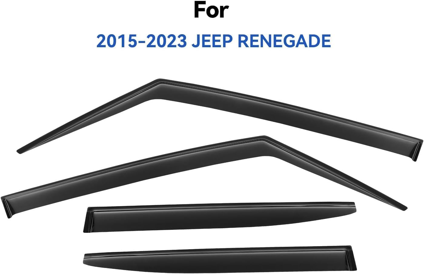 Window Visors Rain Guards Shield for Jeep Renegade 2015-2024, Out-Channel Window Vent Wind Deflectors Visors Shades for 15-24 Renegade