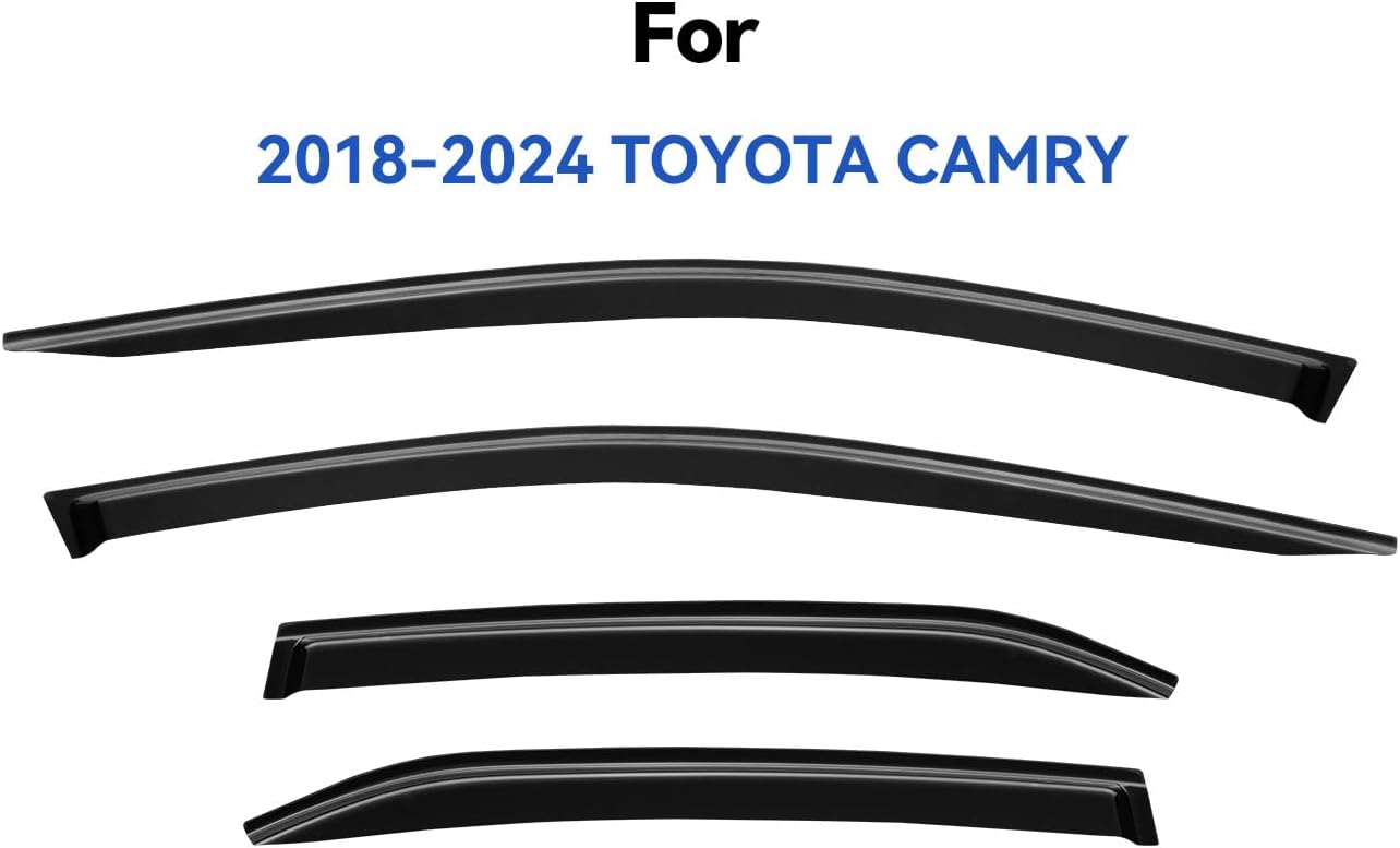 Window Visors Rain Guards for 2018-2024 Toyota Camry, Out-Channel Window Vent Wind Deflectors Visors Shades for Camry 18-24