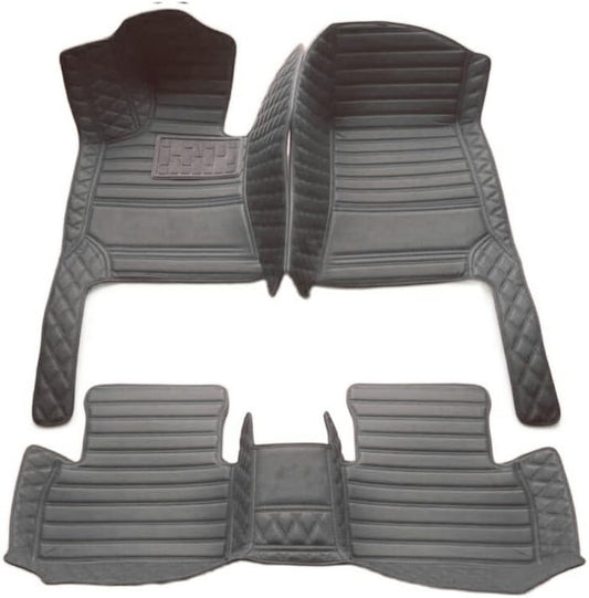 TAHALICustom Colors Car Floor Mats Black Pink for 99.9% Sedan SUV Sports， All-Weather Liners Car Floor mat，Luxury Leather Automotive Floor Mats (Grey,3D Floor Mats)