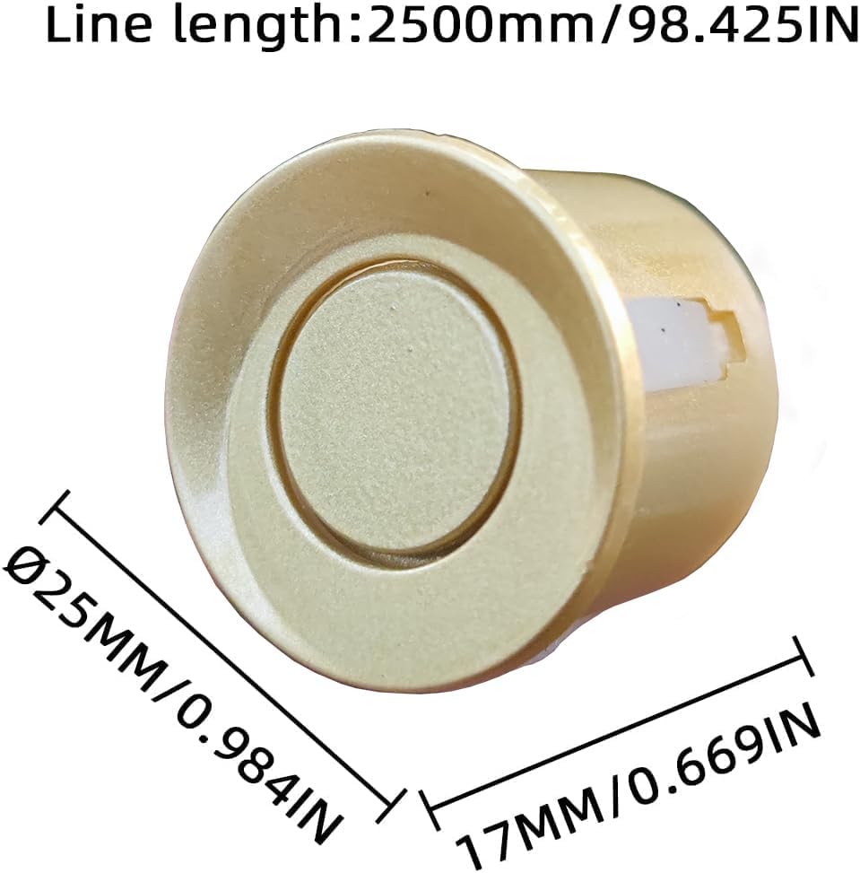 Parking Sensor Kit Backup Sensor Kit Reverse Sensor for Car 18 Color Options for Probes Adjustable Alarm Volume Professional Sensore de Reversa para Carro Safe Driving Assistant（Light Gold）