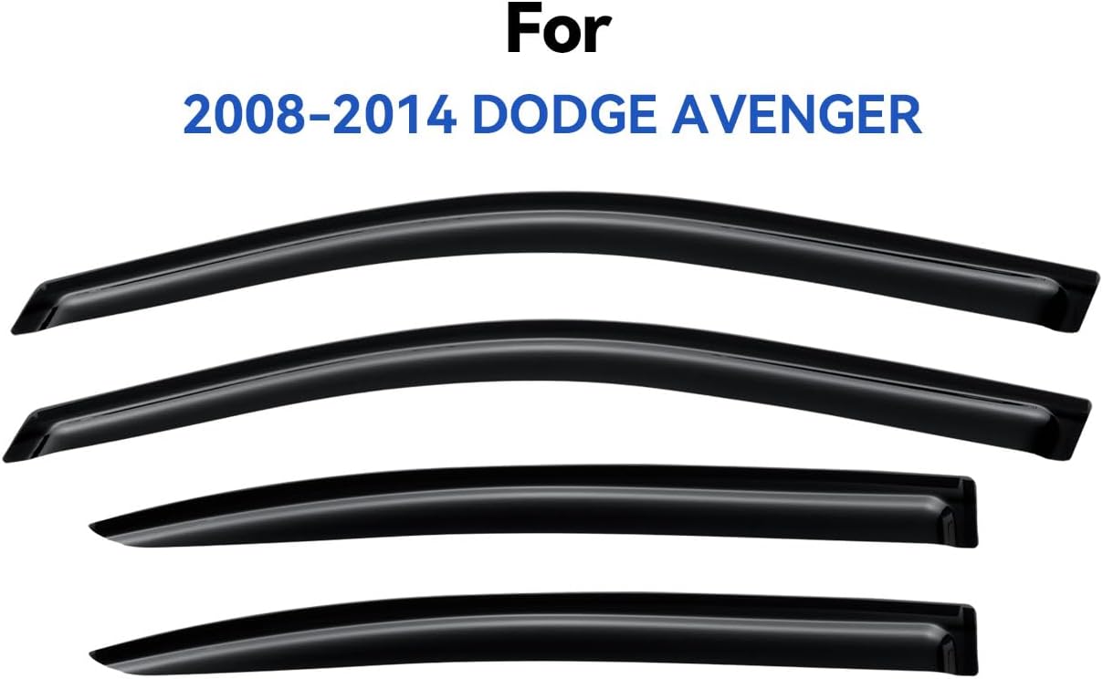 Window Visors Rain Guards Shield for 2008-2014 Dodge Avenger, Out-Channel Window Vent Wind Deflectors Visors Shades for 08-14 Dodge Avenger
