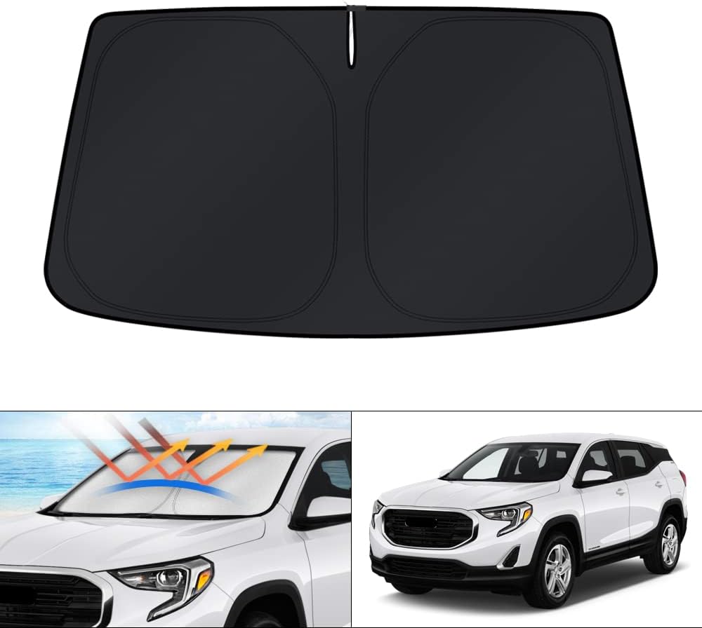 KUST Windshield Sun Shade for 2018-2023 2024 2025 GMC Terrain Window Sunshade Sun Visor Protector Foldable Blocks UV Rays Keep Your Car Cooler