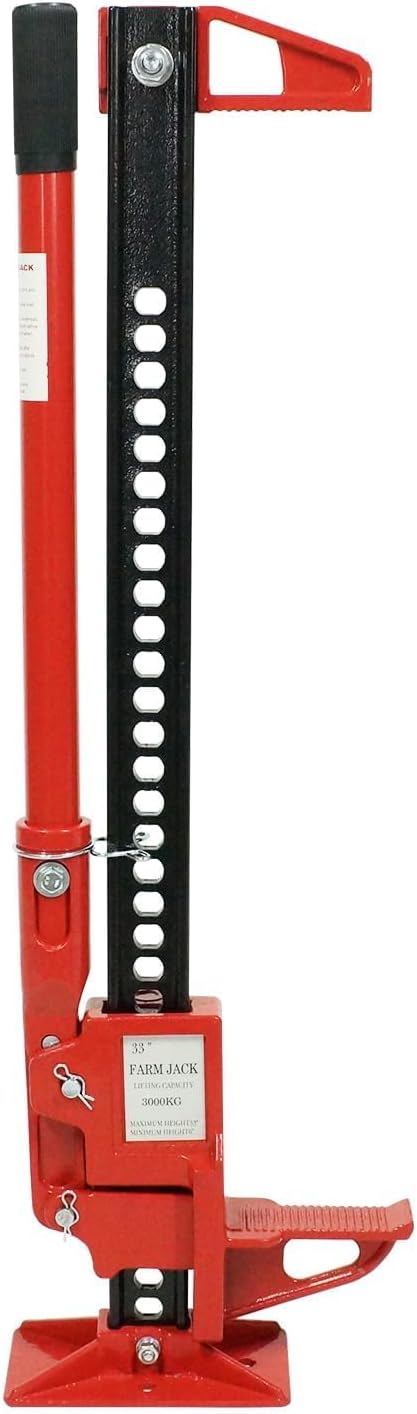 Multi-Functional Lift Jack, Farm Jack Heavy Duty Off Road, for Tractor, Truck, SUV, ATV, UTV, Off Road Accessories, Durable 3 Ton with Wide Base & Ratcheting Mechanism