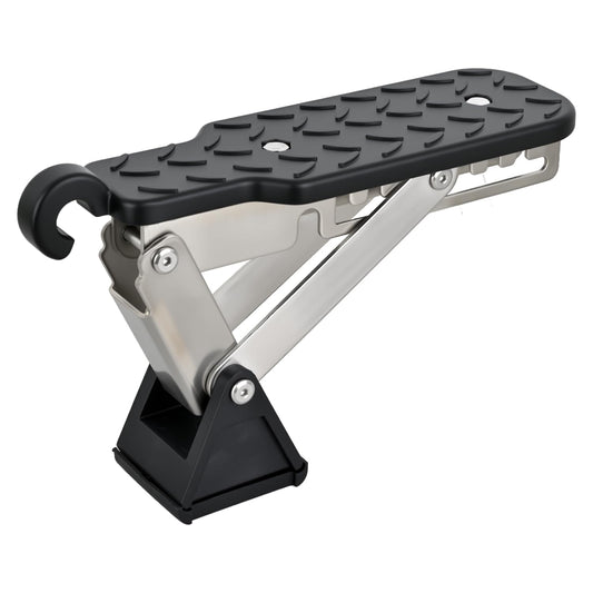 Nilight Car Door Step Universal Aluminum Latch Step for Car Roof Access Portable Folding Car Door Latch Hook Step Multi-Adjustable Both Feet Stand Pedal Max Load 500 Lbs for Truck SUV Vehicles, Black