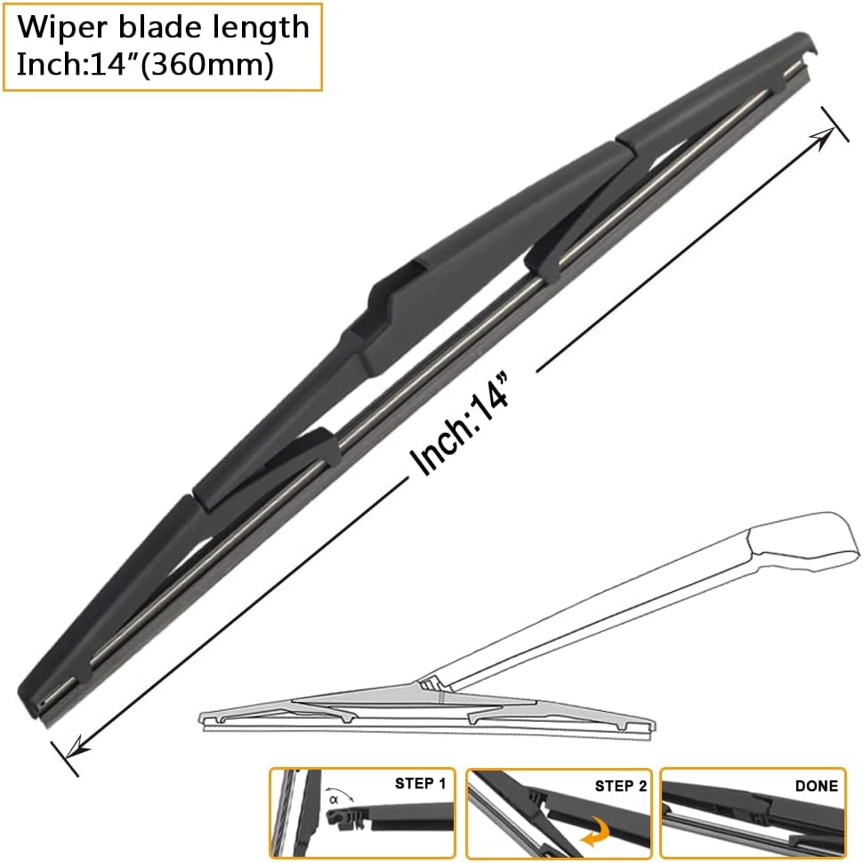 AUTOBOO 26"+17" Windshield Wipers with 14" Rear Wiper Blade Replacement for Subaru Forester 2019 2020 2021 2022 2023 2024 -Original Factory Quality (Pack of 3)