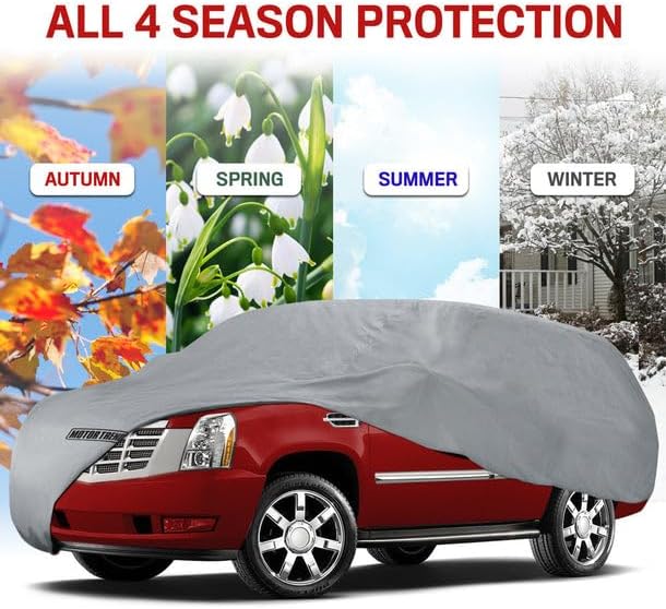 Motor Trend 4-Layer 4-Season Auto (Waterproof Outdoor UV Protection for Heavy Duty Use Full Car Cover for Vans, Suvs, Crossovers up to 200")