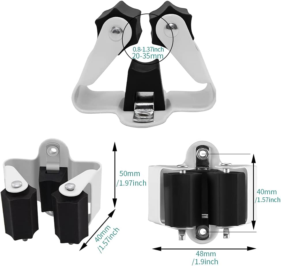 3-H Broom Hanger,Mop Holder Wall Mount 30 Pack, Broom Holder Wall Mount for Hanging and Organizing Shovel,Rake,Brush,Yard Tools in Kitchen,Laundry Room,Bathroom,House(Black)