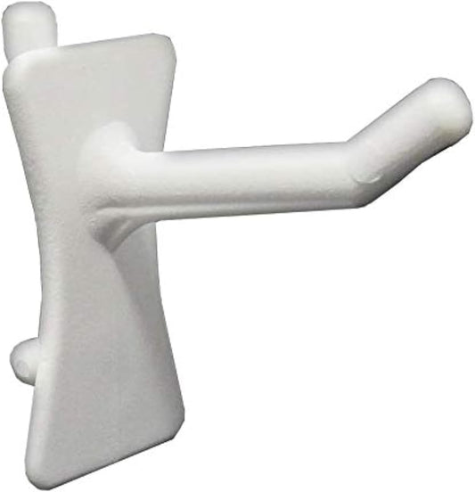 PegPro® 1" Hooks Kit for Standard “Wood Fiber” pegboard – Durable Plastic Pegboard Hooks - for Garage, Kitchen, Craft Room, and More (1" Hook - 24 Pack, White)