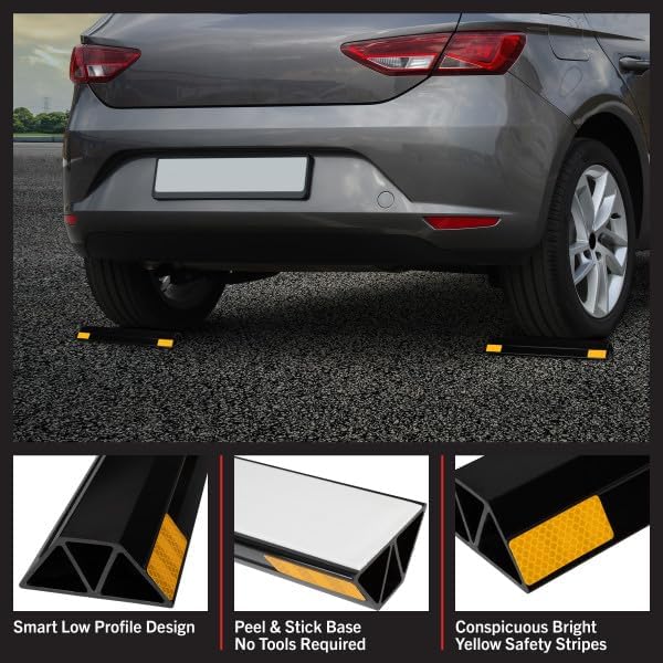 Stalwart Garage Parking Aid - 17.5-inch Garage Car Stop Indicator 2-Pack - Easy Peel and Stick Parking Stopper - Car Accessories