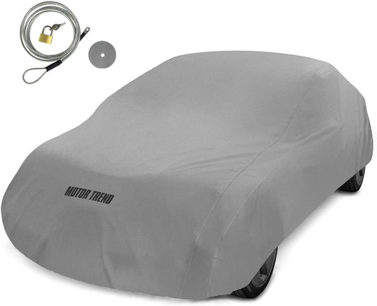 Motor Trend Breathable Lightweight Car Cover, Anti-Moisture Build-Up Water-Resistant Scratch-Resistant Travel-Friendly, Universal Fit for Cars SUVs Trucks Vans All-Weather Outdoor/Indoor, (S) 157" L