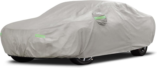 Migaven 6 Layers Car Cover Custom Fit for Dodge Challenger 2008-2025, Waterproof Full Exterior Cover Rain Sun Protection with Door Zipper