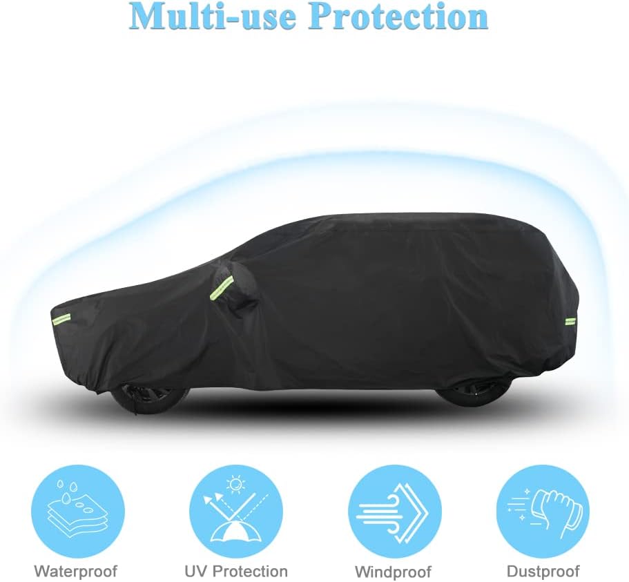 SUV Car Cover Custom Fit for Honda CRV, Waterproof All Weather Full Exterior Cover Rain Snow UV Protection Cover with Door Zipper