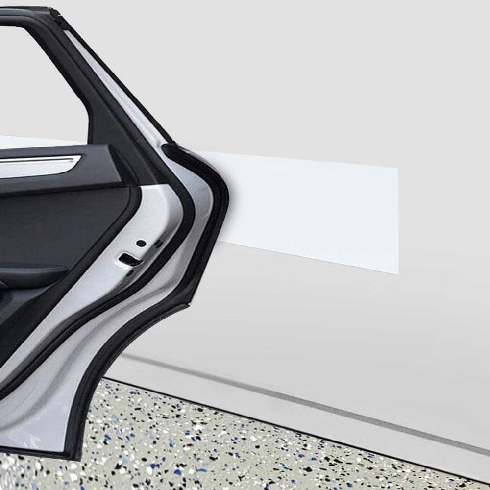 Rubber Bond Garage Wall Protectors - 6x48 Inches Strong Self-Adhesive Rubber Bumper Protectors for Garage Walls - Anti-Scratch and Waterproof Garage Wall Protector for Car Doors (White, 2 Pack)